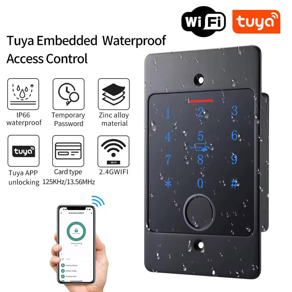 Tuya WIFI Waterproof Metal Fingerprint Access Control Keypad Embedded Installation Controller Security Protection Door Opener - Gateon Control