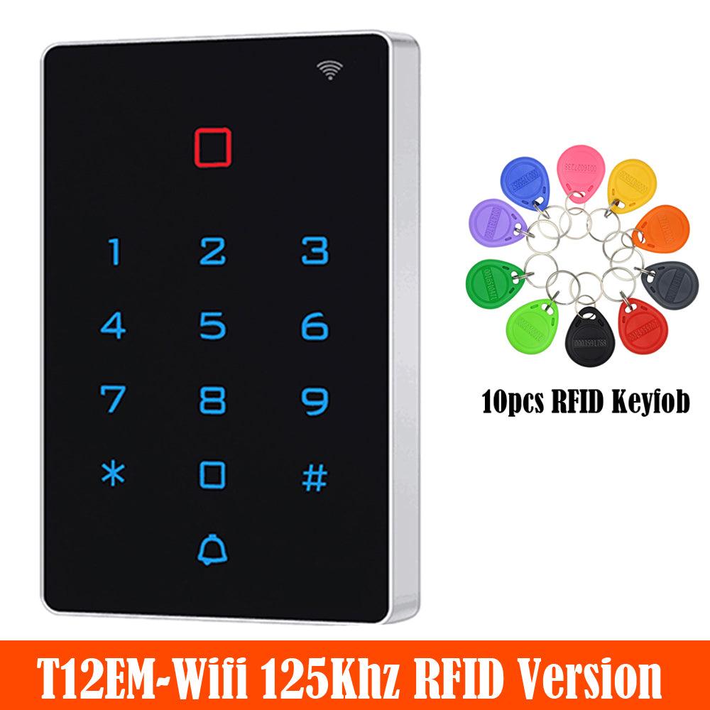Tuya App RFID Keypad Keyless Access Control 2000 User Capacity EM/MF Card Touch Screen Standalone Reader Non-Waterproof - Gateon Control