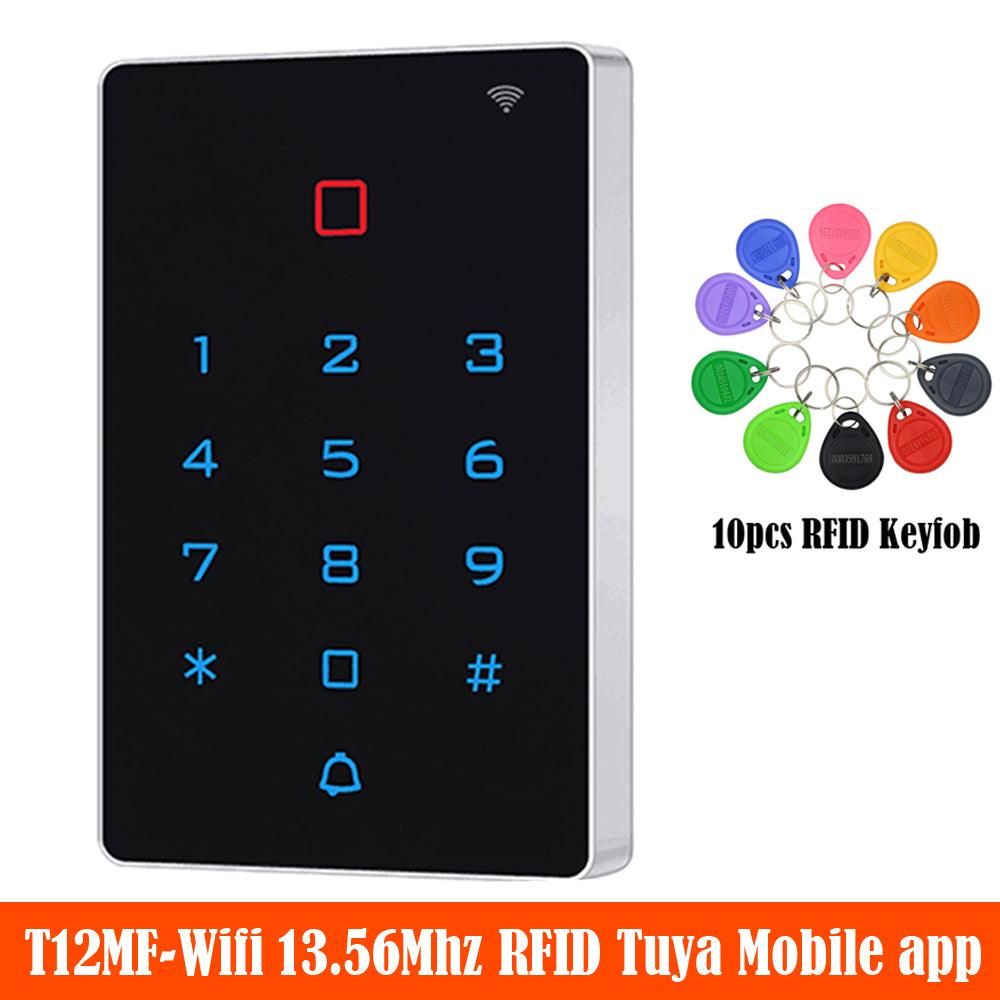 Tuya App RFID Keypad Keyless Access Control 2000 User Capacity EM/MF Card Touch Screen Standalone Reader Non-Waterproof - Gateon Control